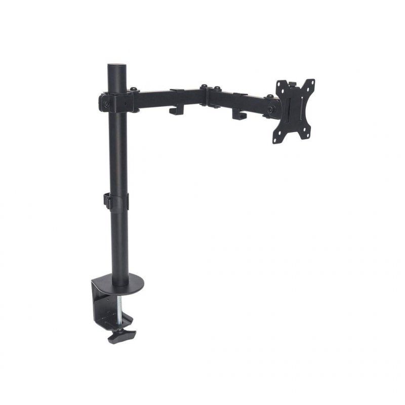 Manhattan TV & Monitor Mount, Desk, Full Motion, 1 screen, Screen Sizes: 10-27", Black, Clamp Assembly, VESA 75x75 to 10