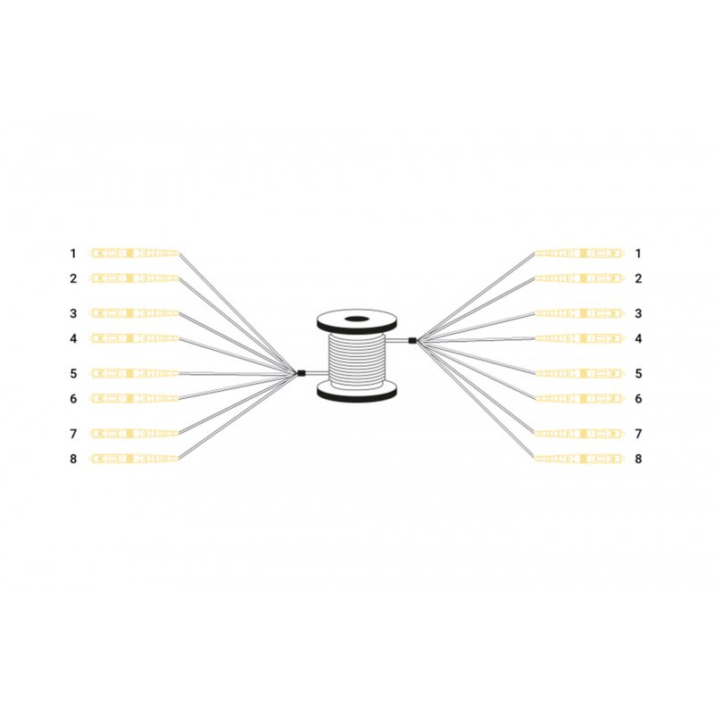 Digitus Pre-assembled Fiberglass Universal Breakout Cable, Single Mode OS2, 8 Fibers, LC/UPC - LC/UPC
