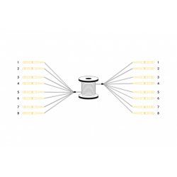 Digitus Câble breakout fibre optique universel préassemblé, multimode OS2, 8 fibres, LC/UPC – LC/UPC