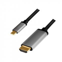 LogiLink CUA0101 cable gender changer USB 3.2 Gen1 Type-C HDMI-A Black, Grey