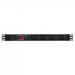 LogiLink PDU8A02 power distribution unit (PDU) 8 AC outlet(s) 1U Black