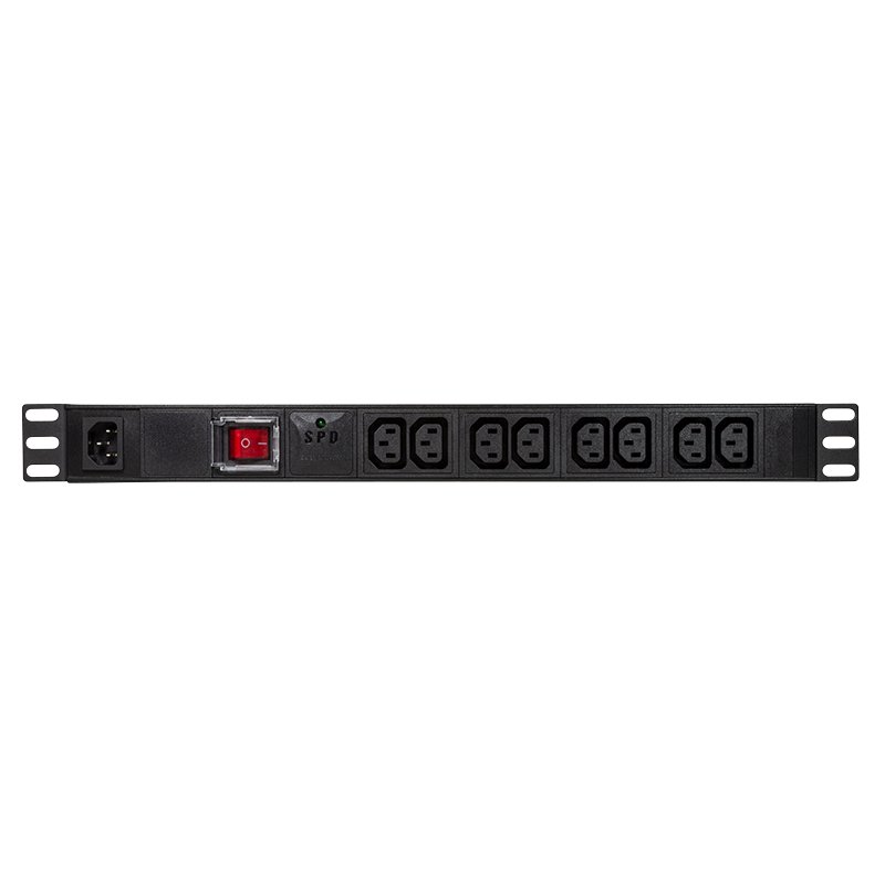 LogiLink PDU8A02 power distribution unit (PDU) 8 AC outlet(s) 1U Black