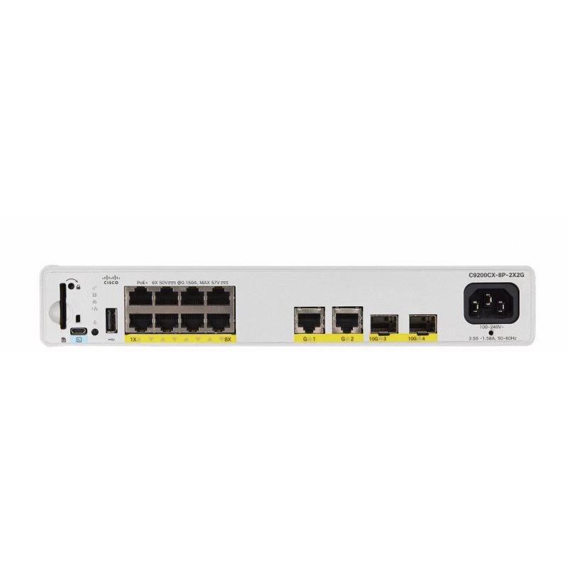 Cisco Catalyst C9200CX-8P-2X2G-E commutateur réseau Géré L2/L3 Gigabit Ethernet (10/100/1000) Connexion Ethernet, sup