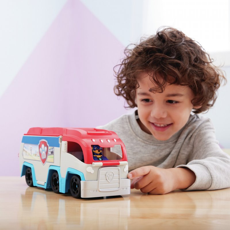 PAW Patrol : The Mighty Movie, Pup Squad Patroller Toy Truck, with Collectible Mighty Pups Chase Pup Squad Toy Car, Kids