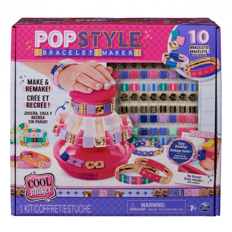 Cool Maker PopStyle Bracelet Maker, 170 Stylish Beads, 10 Bracelets, Storage, Friendship Bracelet Making Kit, DIY Arts &