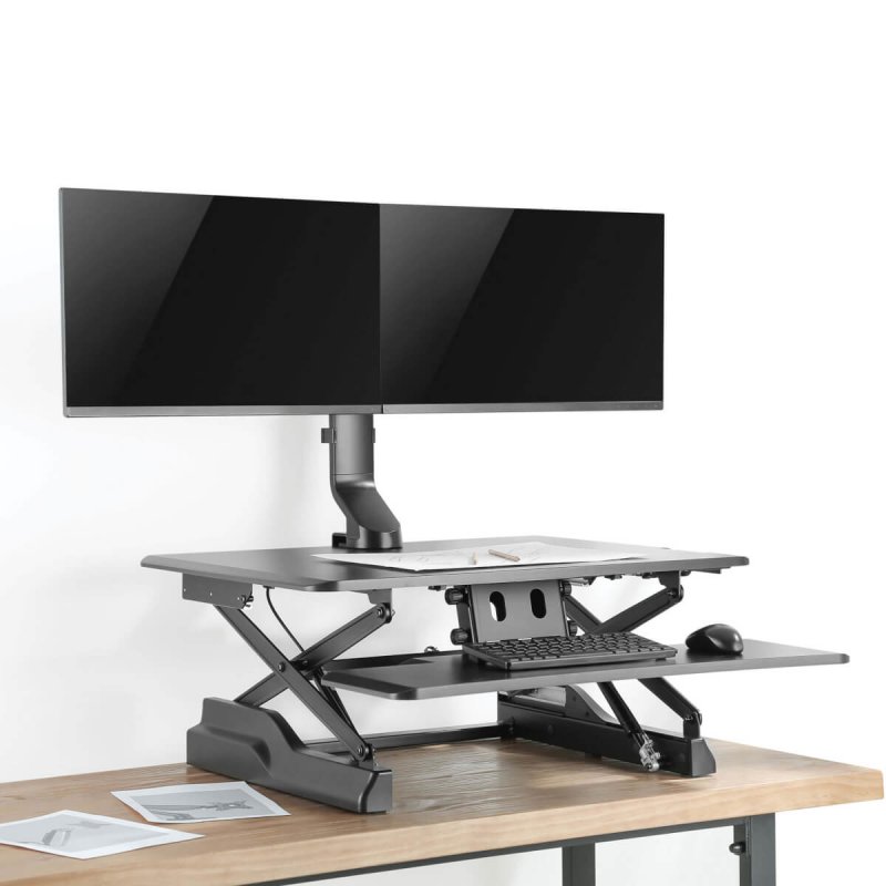 Tripp Lite DDR1727DC Dual-Display Monitor Arm with Desk Clamp and Grommet - Height Adjustable, 17” to 27” Monitors