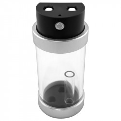 Singularity compatible Computers Protium Ausgleichsbehälter 100mm - Acetal, schwarz/silber