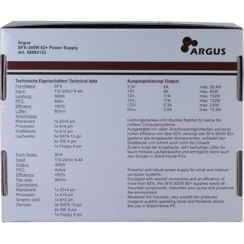 Inter-Tech SFX-300W unité d'alimentation d'énergie 20+4 pin ATX ATX Gris