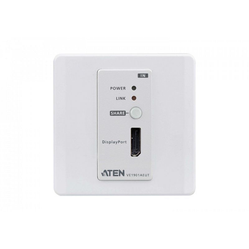 ATEN DisplayPort HDBaseT-Lite Transmitter with EU Wall Plate / PoH