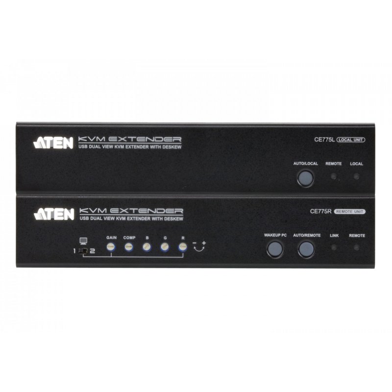 Dual View USB / VGA KVM Extender + Deskew + Audio + RS232