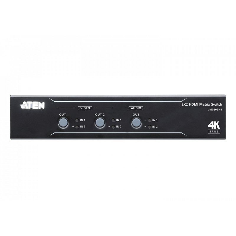 2x2 True 4K HDMI Matrix Switch with Audio De-Embedder