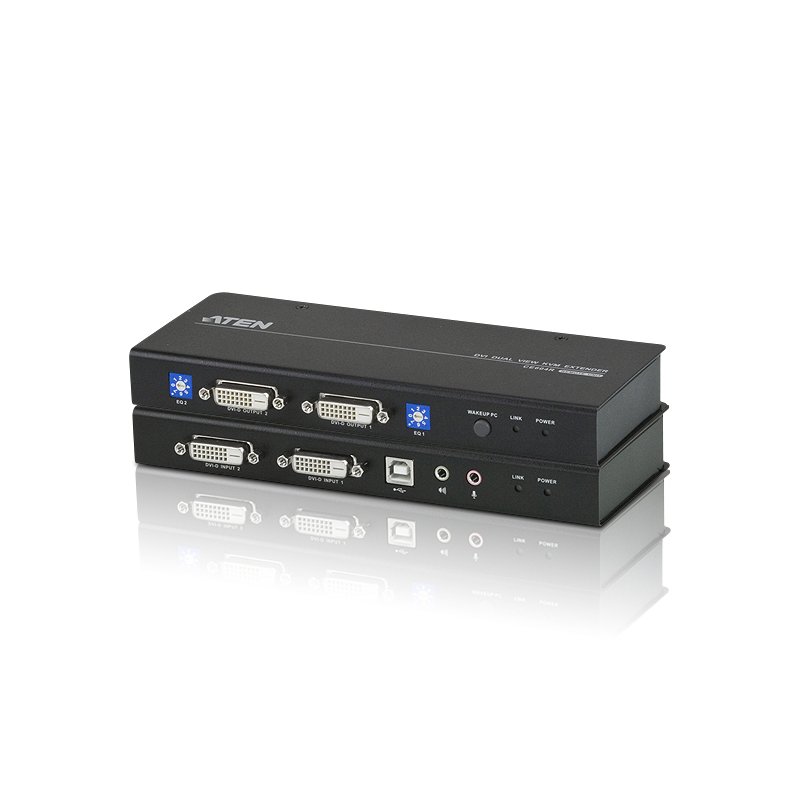 ATEN USB Dual View DVI KVM Extender with Audio and RS-232 (60m)