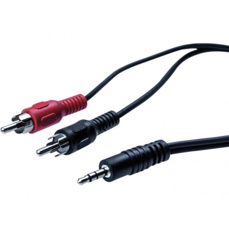 Soundcard cord 3.5-mm jack to 2 x RCA male- 3 m
