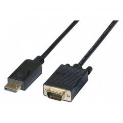 Displayport 1.1 to vga cord black- 3 m