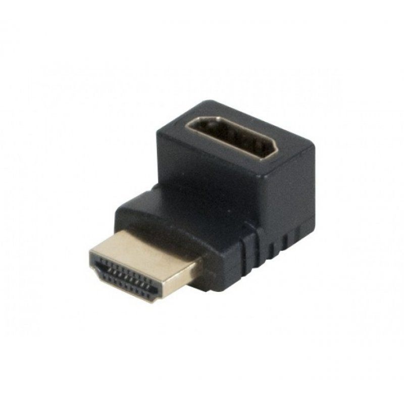 HDMI male/ female adapter angled 90° gold Model B