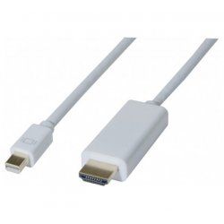 Hypertec 128419-HY video cable adapter 3 m Mini DisplayPort HDMI White
