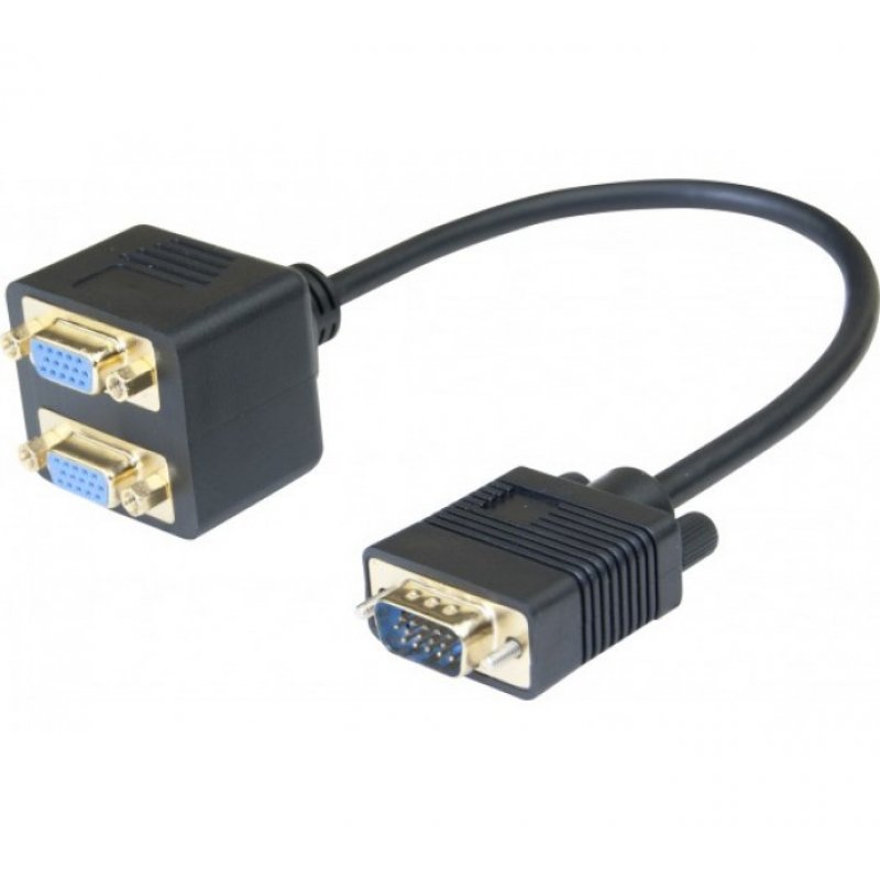 Hypertec 137036-HY câble VGA 0,3 m VGA (D-Sub) 2 x VGA (D-Sub) Noir