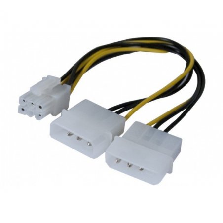 EXC 146691 câble Série Blanc 0,2 m 2 x Molex (4-pin) 1 x 6-pin PCI-Express