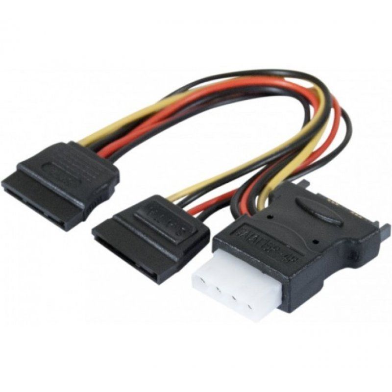 SATA to 2 x SATA + Molex power adapter cable- 30 cm