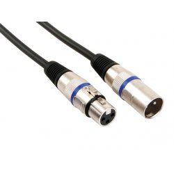 HQ Power XLR M/F, 6m câble audio XLR (3-pin) Noir