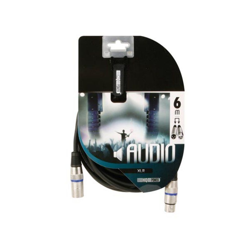 XLR 3P Male to Female cord Black- 6 m