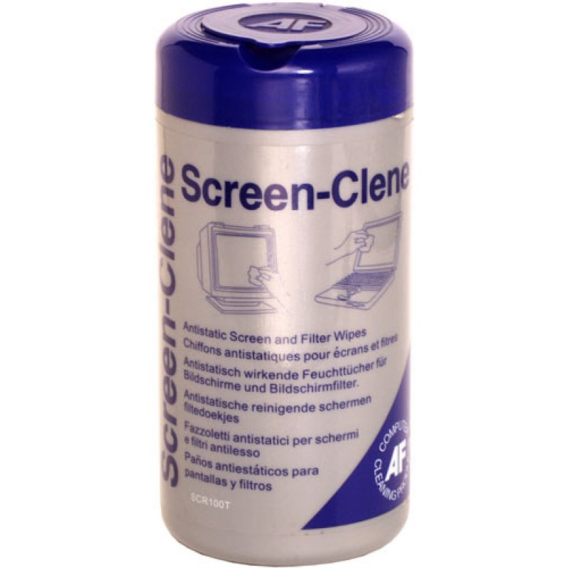 Tub of 100 screen cleaning wipes