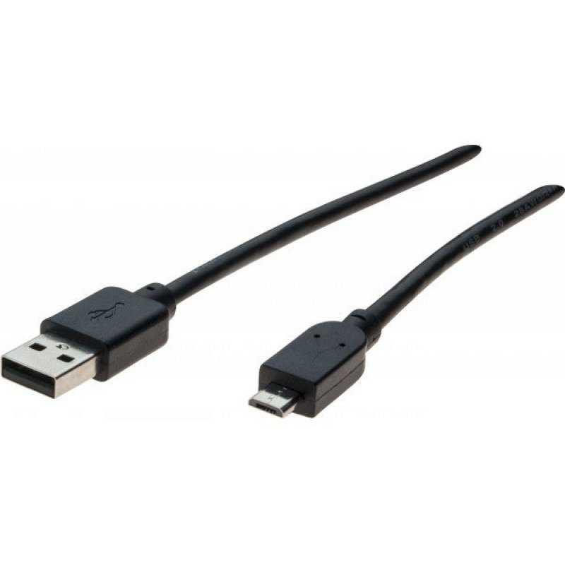 DACOMEX USB 2.0 Type A to micro USB B cable  black - 1 m
