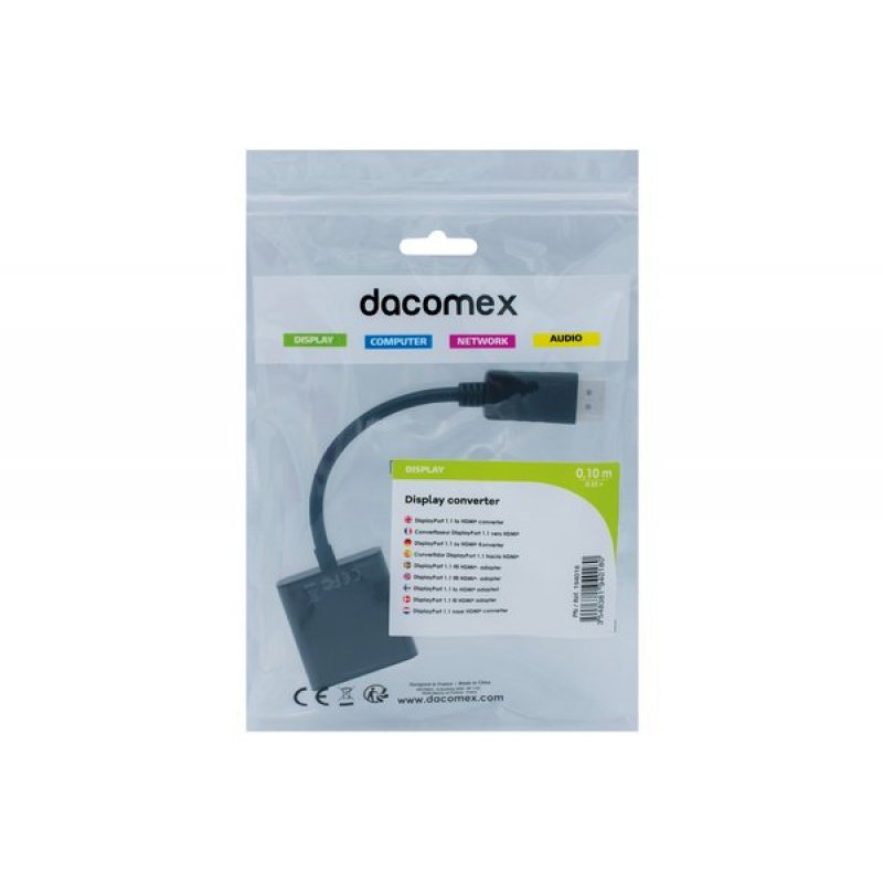 Dacomex 194018 câble vidéo et adaptateur 0,2 m HDMI Type A (Standard) DisplayPort Noir
