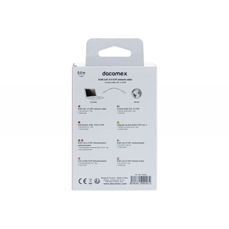 DACOMEX RJ45 CAT. 6 F/UTP network cable white - 0.5 m