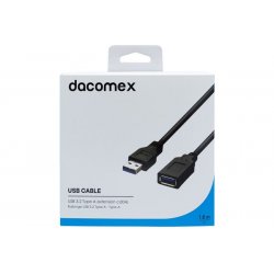 Dacomex 199024 câble USB 1,8 m USB 3.2 Gen 1 (3.1 Gen 1) USB A Noir