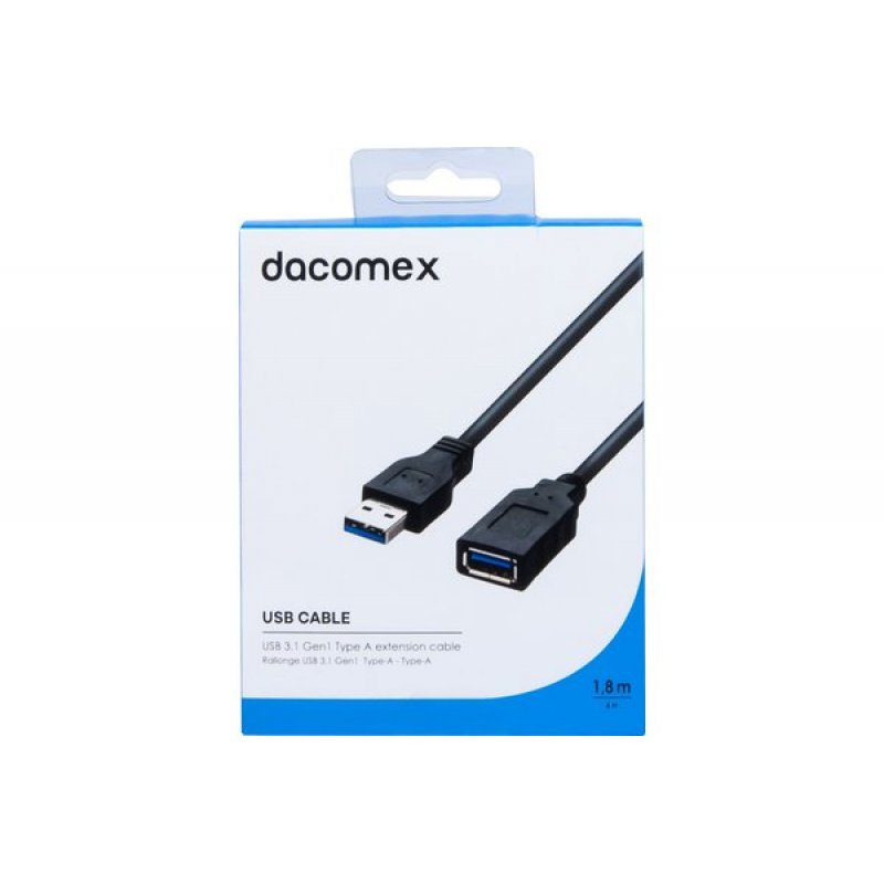 Dacomex 199024 USB cable 1.8 m USB 3.2 Gen 1 (3.1 Gen 1) USB A Black