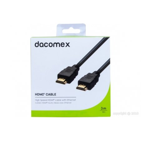 Dacomex High Speed HDMI Kabel mit Ethernet 4K vergoldet St. A A schwarz - Kabel - Digital/Display/Video câble HDMI 3 m 