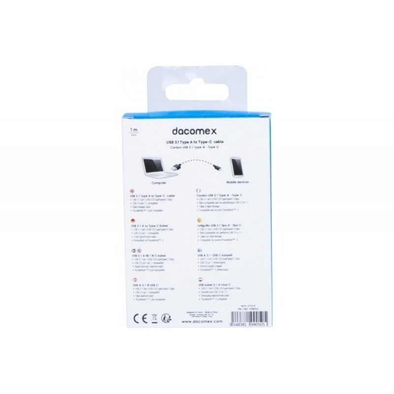 DACOMEX USB 3.1 Gen1 Type A to Type C cable - 1 m