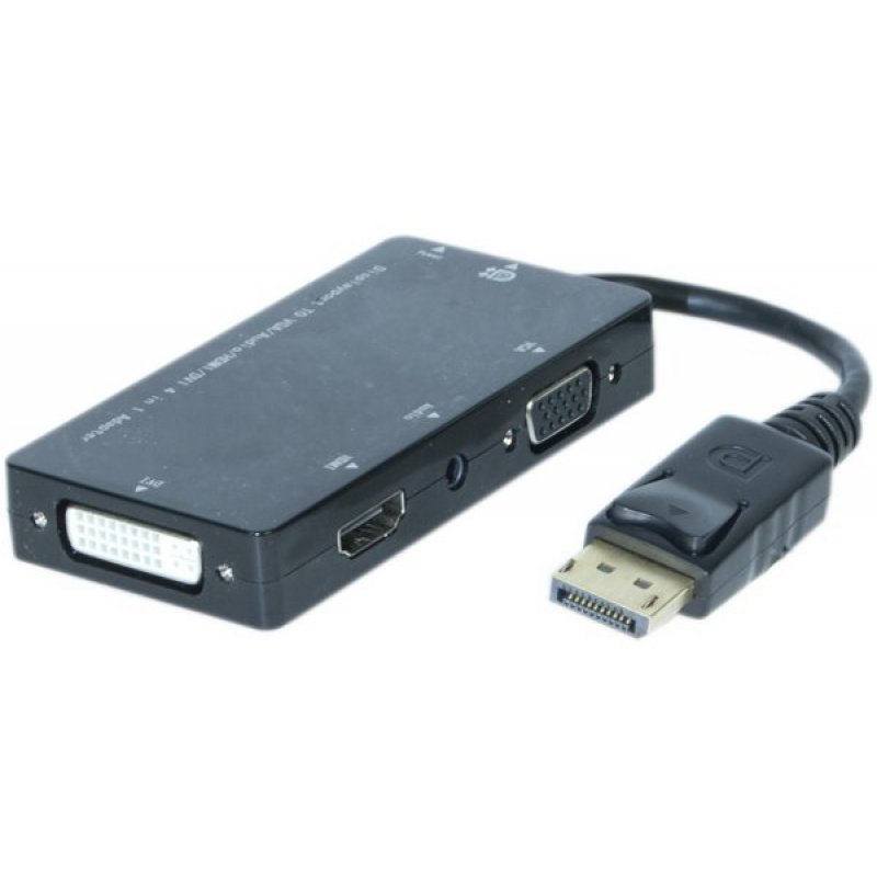 Dacomex 199058 video cable adapter 0.23 m DisplayPort DVI-D + VGA (D-Sub) + HDMI Black
