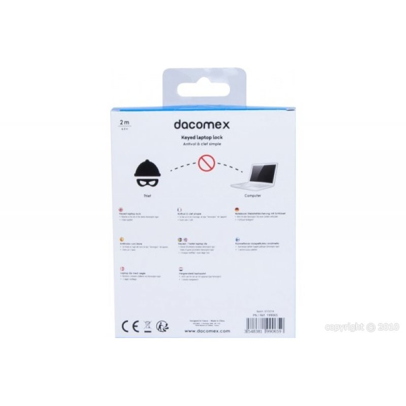 DACOMEX Keyed laptop lock - 2 m