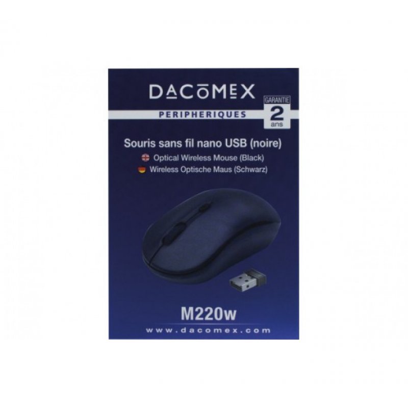 DACOMEX M220W Small wireless optical mouse nano USB black