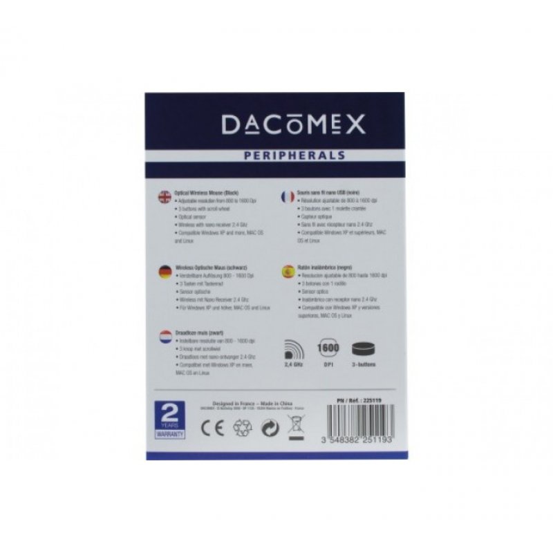 CUC Exertis Connect M220W souris Ambidextre RF sans fil Optique 1600 DPI