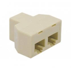 Telephone Adapter T Shaped  8P8C  F/F/F- RJ45