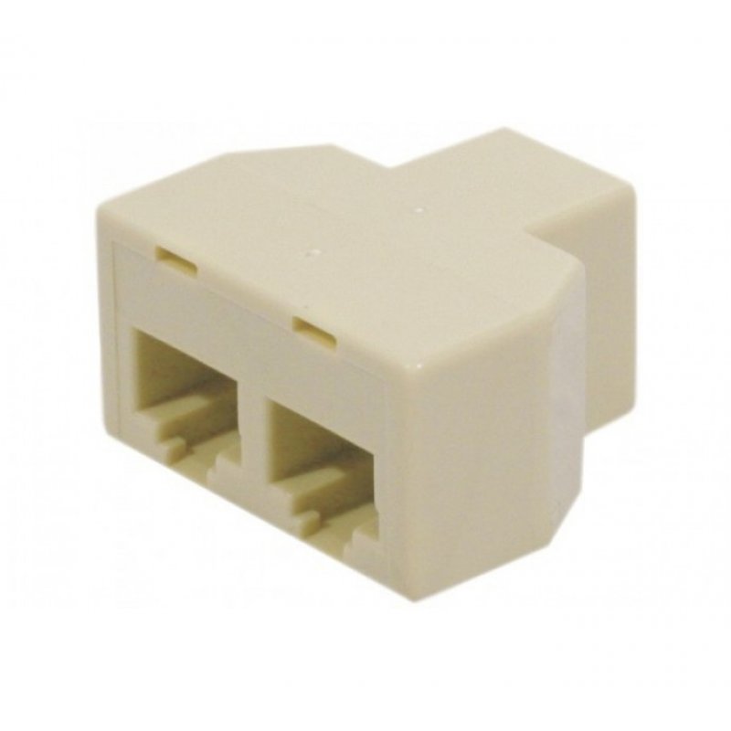 Telephone Adapter T Shaped  8P8C  F/F/F- RJ45