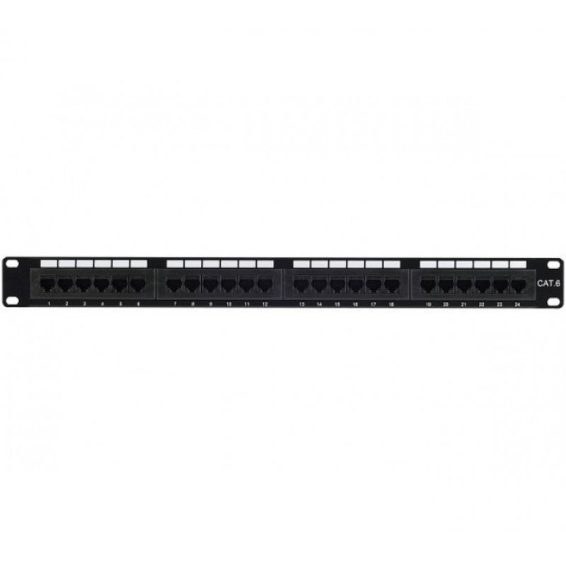 Patch Panel Cat 6 UTP 1U Equipped- 24 ports