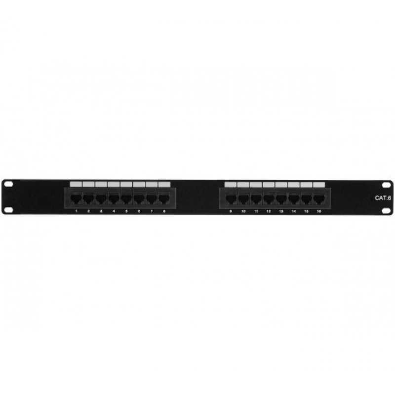 Patch Panel Cat 6 UTP 1U Equipped - 16 ports