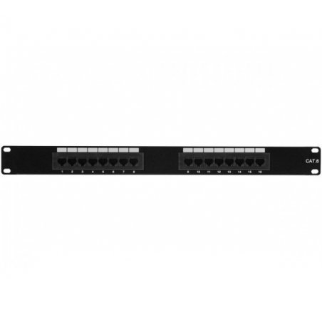 Patch Panel Cat 6 UTP 1U Equipped - 16 ports