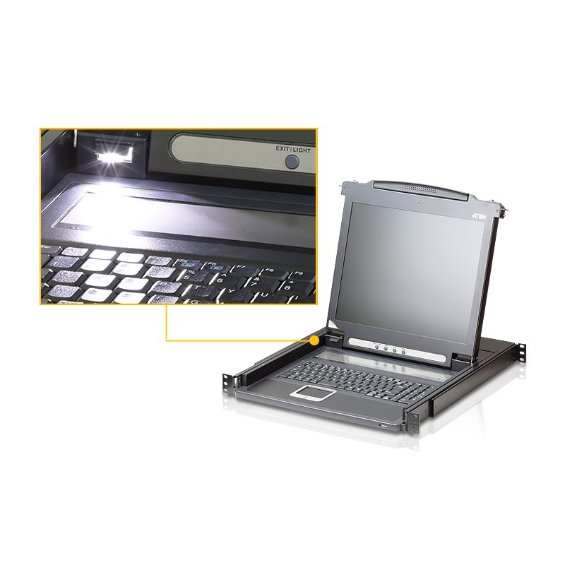 1-Port 19". Single Rail LCD KVM