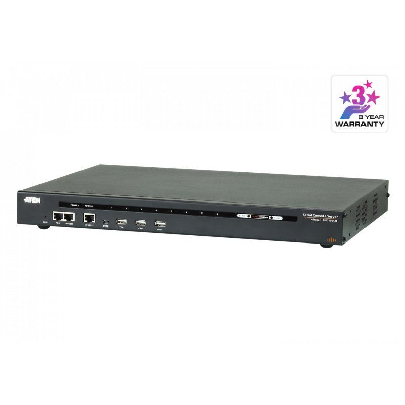 ATEN Serveur console série à 8 ports avec double alimentation/réseau local