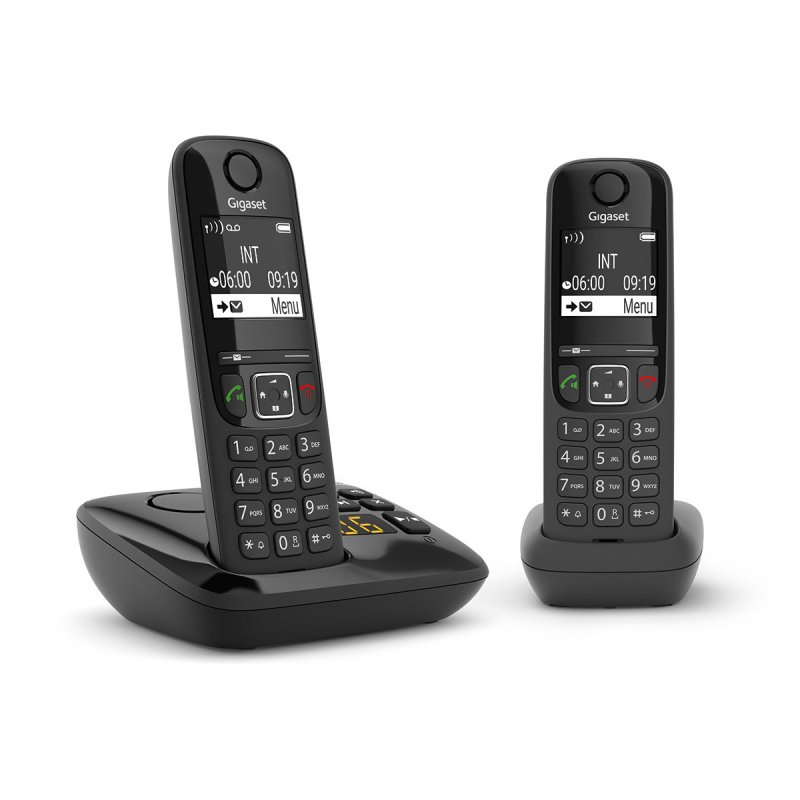 GIGASET AS690A DUO DECT PHONE BLACK W/ANSWER