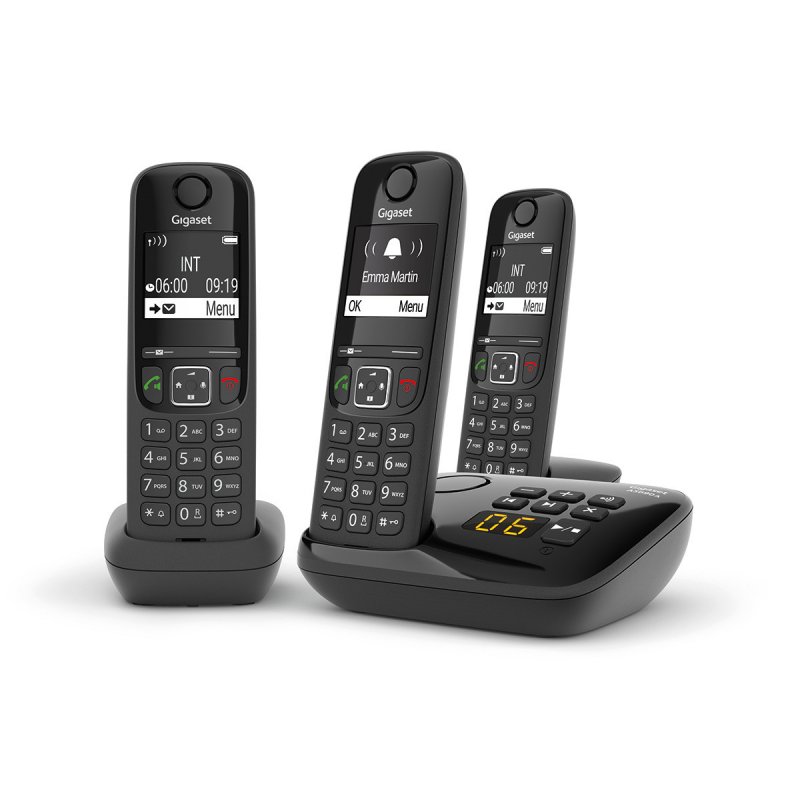 Gigaset AS690A Trio Téléphone analog/dect Noir