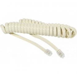 Telephone handset spiral cord ivory- 2 m