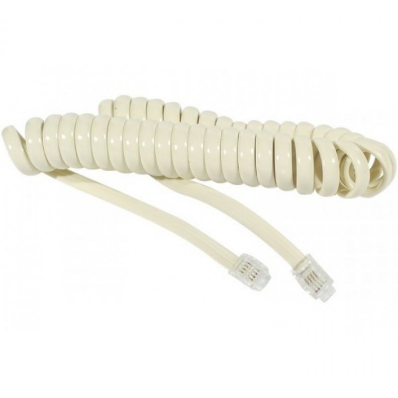Telephone handset spiral cord ivory- 2 m