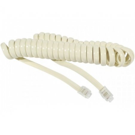 Telephone handset spiral cord ivory- 2 m