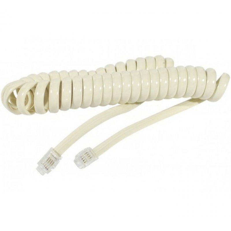 Telephone handset spiral cord ivory- 2 m